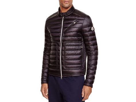 Moncler Picard Moto Down Jacket In Black For Men Lyst