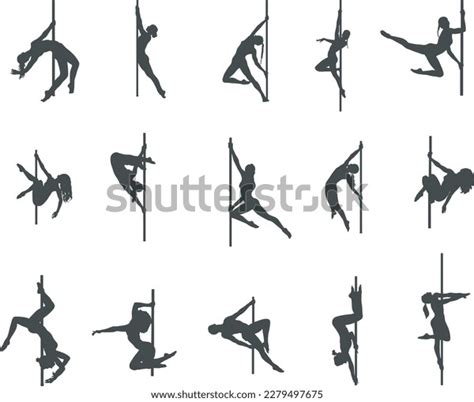 Pole Dance Women Silhouette Pole Dance Stock Vector Royalty Free 2279497675 Shutterstock