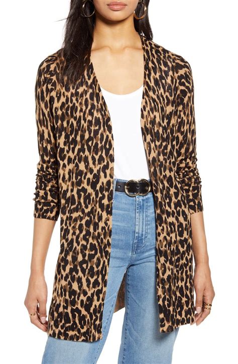 Halogen Leopard Print Linen Blend Cardigan Nordstrom Clothes