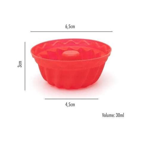 Jogo Forma Silicone Mini Para Pudim Bolo Torta Cupcake Madeiramadeira