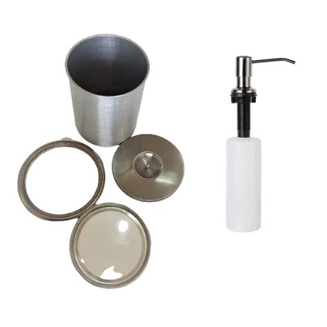 Kit Lixeira De Embutir No Granito 5LT 20X23 Inox 304 E Dosador Liquido