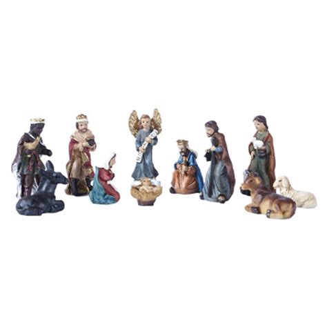 Christ Nativity Statue Scene Set Baby Jesus Manger Figurines Resin