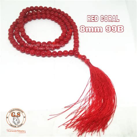 Jual Tasbih Batu Marjan Atau Red Coral Butir Mm Original Stone