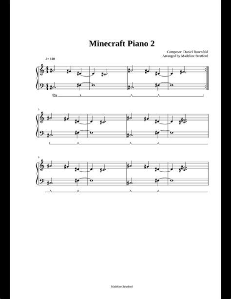 Minecraft Piano Theme 2 Easy Solo Sheet Music For Piano Download Free