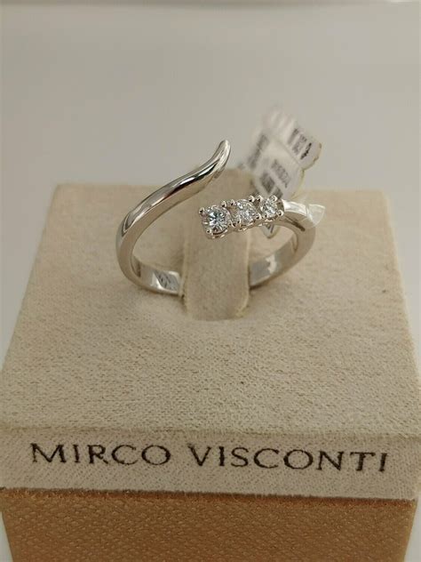 Mirco Visconti Anello Tipo Trilogy In Oro Bianco Kt Con Diamanti