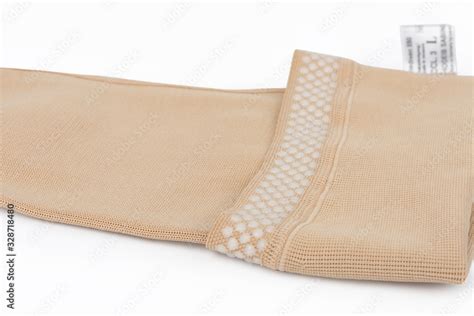 Close Up Of Flat Knit Graduated Compression Garments For Leg Lymphedema Edema And Lipedema