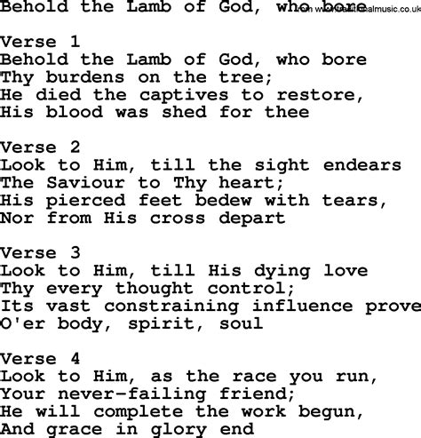 Behold The Lamb Of God Who Bore Apostolic And Pentecostal Hymns And Gospel Songs Lyrics And Pdf