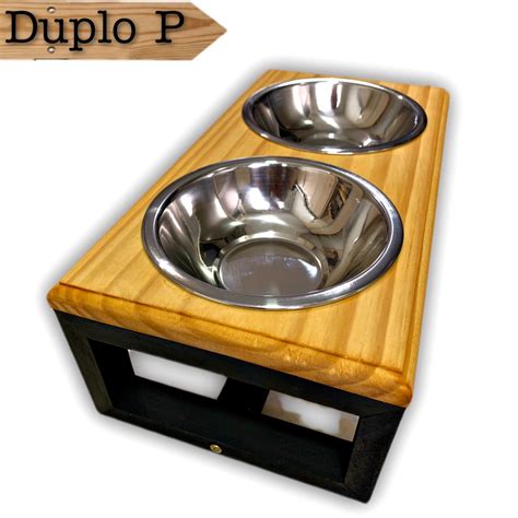 Comedouro Bebedouro Duplo Elevado Para Cachorro E Gatos P