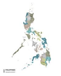 Philippines Map And Landmarks With People Vector Image