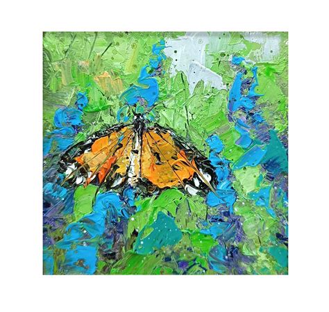 Butterfly Oil Painting Original Oil Painting Butterfly Art Summer