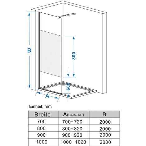 Duschabtrennung Walk In Duschwand Seitenwand Dusche 10mm NANO