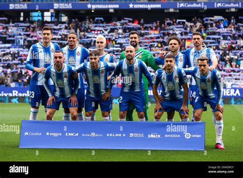 RCD Espanyol players during the Liga match between RCD Espanyol and RCD Mallorca at RCDE Stadium ...