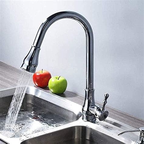 Tap Swivel Luxury Modern Chrome Kitchen Faucet Dual Spouts Single