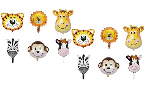 Up To 74 Off 12 Pack Jungle Safari Party Animal Foil Balloons Groupon