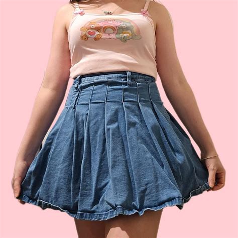 Hot Topic Pleated Denim Skirt Worn A Few Times In Depop