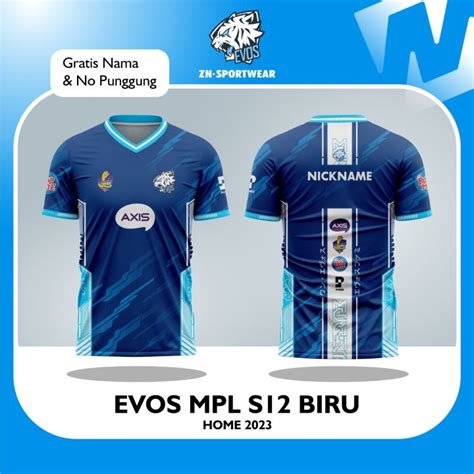 Baju Jersey Evos Mpl Season Home Biru Terbaru Esport Game