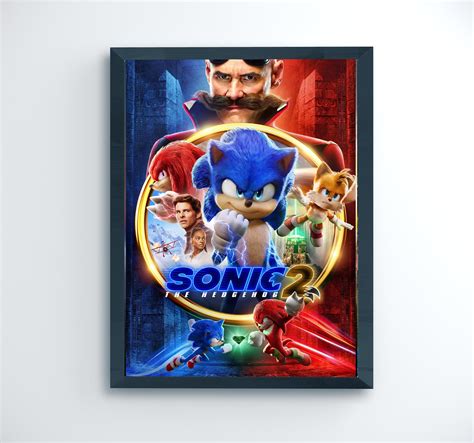 Sonic 2 Movie Poster Print 2022 Film Wall Art, Cinema A5 A4 A3 A2 A1 ...