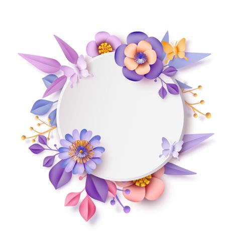 Purple Flower Border Png