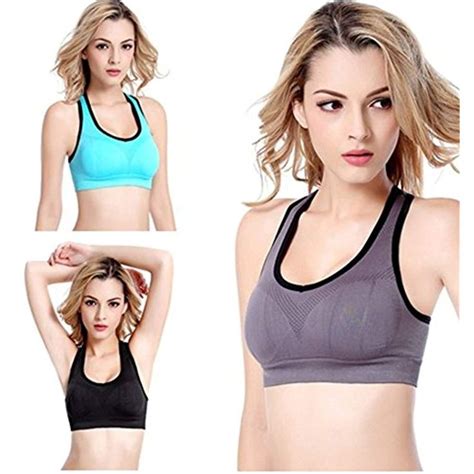 3 Pack Sports Bras Padded Seamless High Impact Support For Yoga Gym Workout Fitness Sports