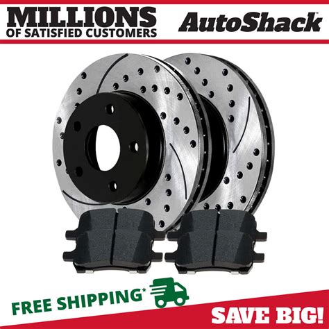 Front Drilled Slotted Brake Rotors Black Pads For Chevy Malibu