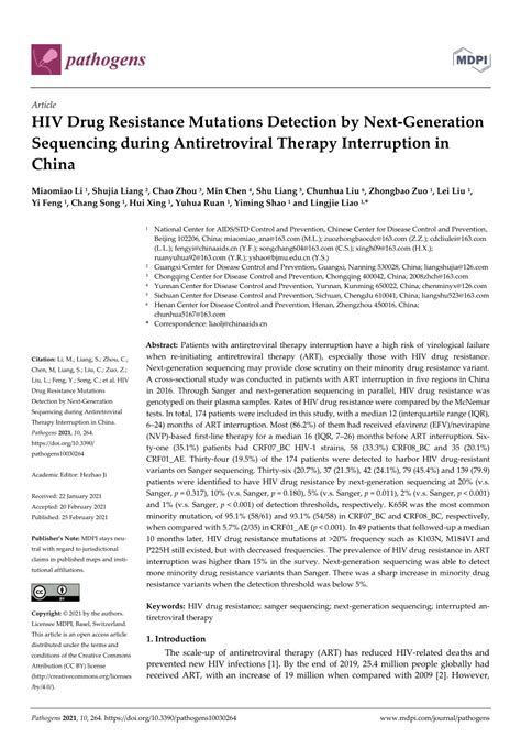 Pdf Hiv Drug Resistance Mutations Detection By Next Generation