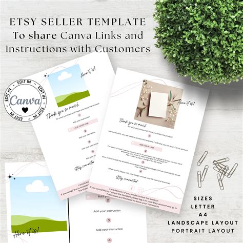 Etsy Listing Instructions Template, Canva Editing Instructions for Etsy