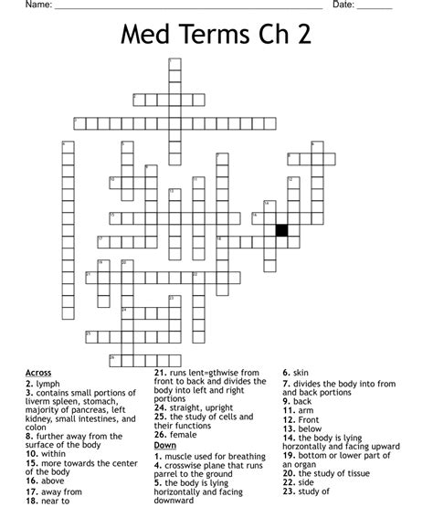 Med Terms Ch Crossword Wordmint