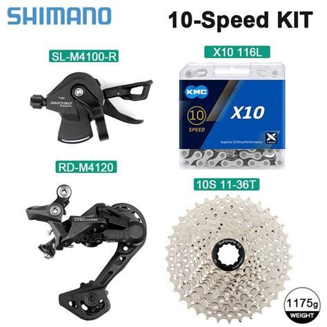 10 скоростной комплект Shimano Deore Sl M4100rd M4120 цепь Kmc X1010