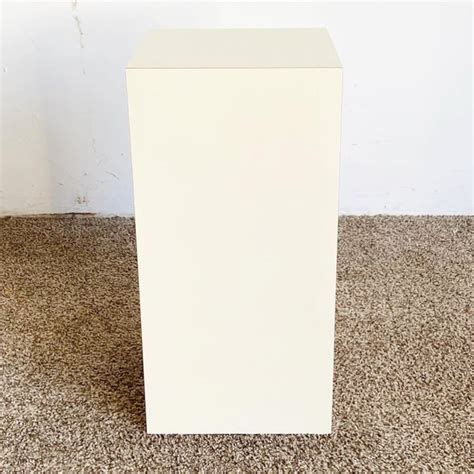 Postmodern Cream Lacquer Laminate Side Tablepedestal Chairish