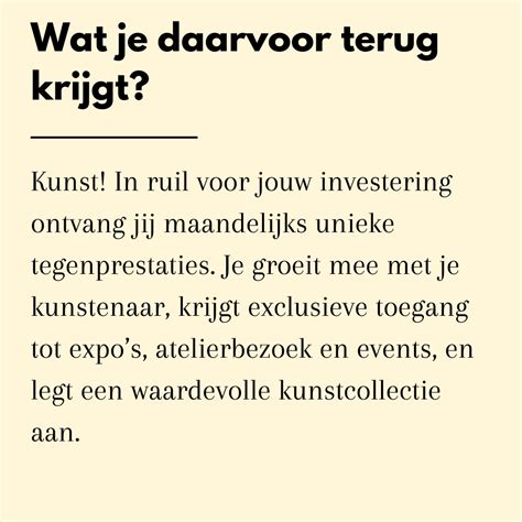 Wat Je Daarvoor Terug Krijgt Kunst In Ruil Voor Jouw Investering