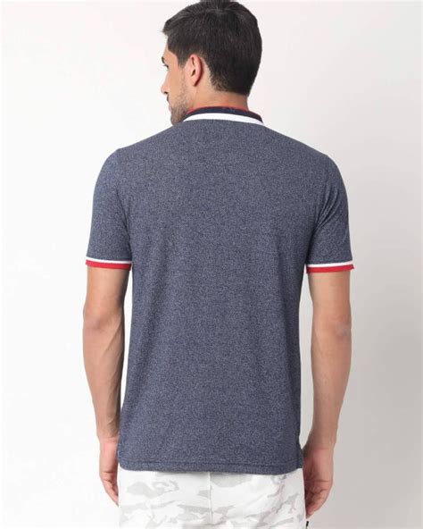 Heathered Polo T Shirt With Contrast Tipping JioMart