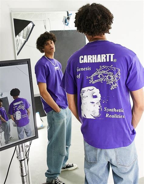 T Shirt By Carhartt WIP Branded Design Crew Neck Drop Shoulders Relaxed