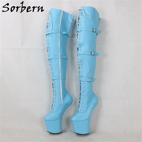 Sorbern Sexy Fetish Heelless Platform Long Boots Custom Fetish Drag