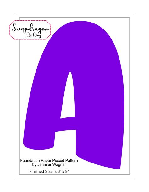 Alphabet Quilt Block Pattern Pdf Download Bubbly Letter A Etsy