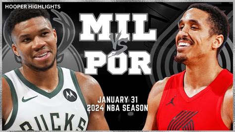 Milwaukee Bucks Vs Portland Trail Blazers Full Game Highlights Jan