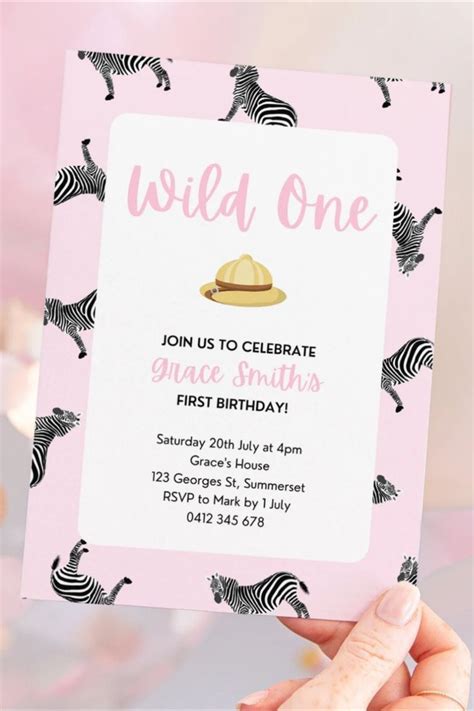 Safari First Birthday Party Invitation