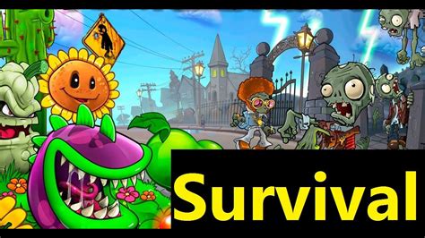 Plants Vs Zombies Supervivencia Dif Cil Noche Youtube