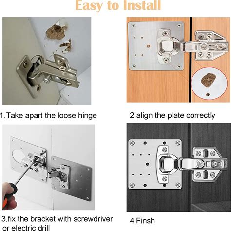 Kitchen Cupboard Door Hinge Repair Kit Plate And Fixing Screws