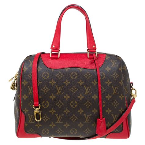 Louis Vuitton Red Leather And Monogram Canvas Retiro Nm Bag Louis Vuitton The Luxury Closet