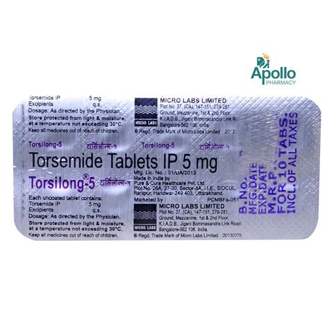 Torsilong 5mg Tablet 10s Price Uses Side Effects Composition