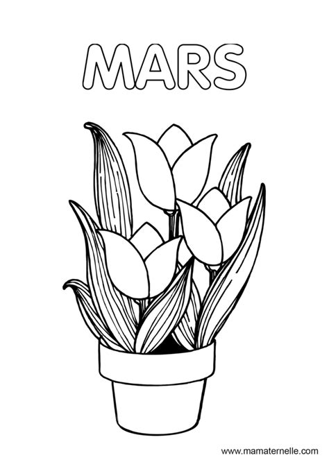 Coloriage Du Mois De Mars Ma Maternelle