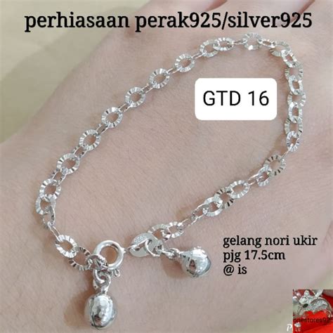 Jual Gelang Perak Asli Silver Rantai Lapis Emas Putih Shopee