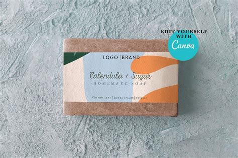 Exclusive Editable Soap Wrapper Label Template Design For Canva Custom