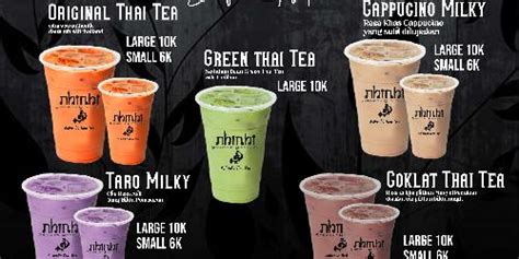 Daftar Harga Menu Delivery Nhinhi Thai Tea Kanigaran Probolinggo