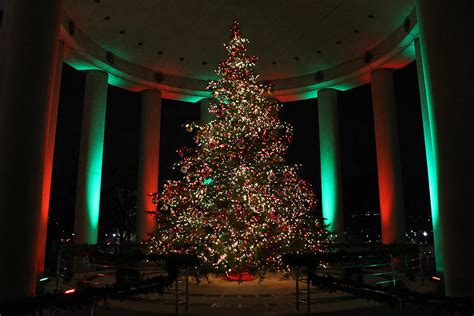 Christmas Tree At The Canadian Embassy In Washington At Night ...