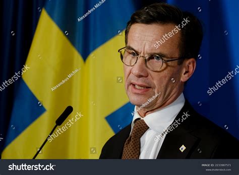 Swedens Prime Minister Ulf Kristersson Gives Stock Photo 2233987571 ...