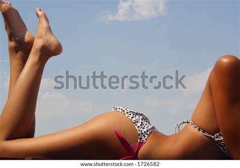 Girl Bikini Tanning Bright Summer Sun Stock Photo Edit Now