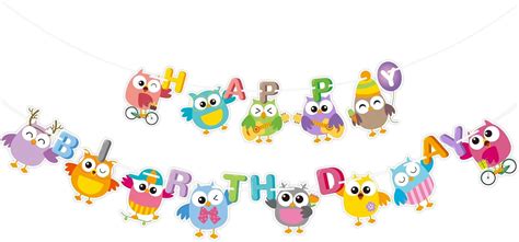 Amazon Cute Owl Happy Birthday Banner For Owl Theme Birthday Party