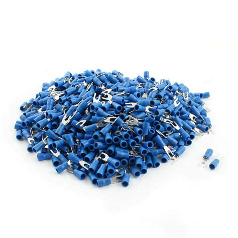 1000PCS Blue Insulated Furcate Fork Terminals Cable Lug AWG22 16 SV1 25