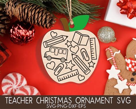 Teacher Christmas Ornaments SVG Bundle Christmas 2022 Svg Etsy